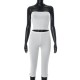 Women Sexy Solid Color Strapless Top And Shorts Two-Piece Set