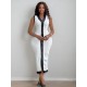 Women Fashion Casual Contrast Color Knitted V-Neck Sleeveless Slim Fit Dress