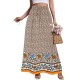 Women Fashion Casual Floral Printed Loose High Waist Skirt