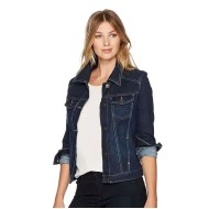 Women Fashion Casual Lapel Long-Sleeve Slim-Fit Denim Jacket