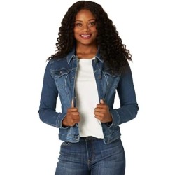 Women Fashion Casual Lapel Long-Sleeve Slim-Fit Denim Jacket