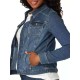 Women Fashion Casual Lapel Long-Sleeve Slim-Fit Denim Jacket