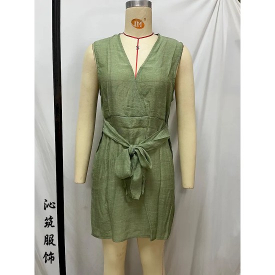 Summer Vacation Beach Lace-Up Sleeveless Bikini Coverup Dress