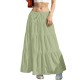 Women Fashion Casual Solid Color Drawstring Loose Skirts