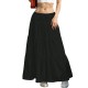 Women Fashion Casual Solid Color Drawstring Loose Skirts