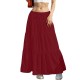 Women Fashion Casual Solid Color Drawstring Loose Skirts
