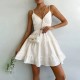 Women Fashion Sexy Solid Color Cotton Sleeveless Slim-Fit Dress