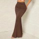 Women Fashion Sexy Solid Color Pleated High Waist Skirt
