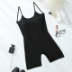 Women Summer Thin Solid Olor Tight Backless Rompers