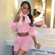 Women Fashion Off-Shoulder Plush Top And Shorts Two-Piece Set