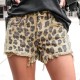 Women Fashion Casual Leopard High Waist Denim Shorts