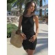 Women Summer Fashion Casual Solid Color Round Neck Sleeveless Short Dress