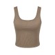 Sports Slim-Fit Solid Color Rib-Knit Women Solid Crop Tank Top