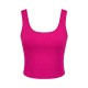 Sports Slim-Fit Solid Color Rib-Knit Women Solid Crop Tank Top