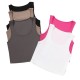 Sports Slim-Fit Solid Color Rib-Knit Women Solid Crop Tank Top