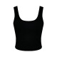 Sports Slim-Fit Solid Color Rib-Knit Women Solid Crop Tank Top