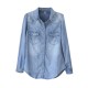 Women Fashion Casual Lapel Long-Sleeve Thin Loose Denim Coat
