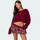 Women Fashion Sexy Plaid Buckle Skirt