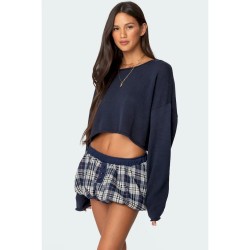 Women Fashion Sexy Plaid Buckle Skirt