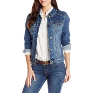 Women Fashion Casual Cotton Lapel Long-Sleeve Slim-Fit Denim Jacket