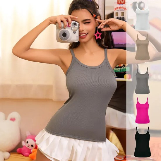 Women Basic Casual Solid Color Camis