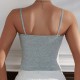 Women Round Neck Solid Color Simple Lace Camis