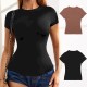 Women Basic Stretch Casual Short-Sleeved T-Shirt
