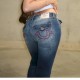 Women Fashion Sexy Red Line Pocket Tight Jeans