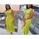 Women Fashion Elegant Knitted Sleeveless Single-Breasted Hollow-Out Dress