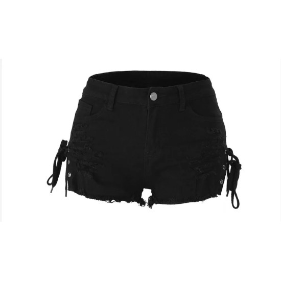 Women Fashion Sexy Casual Solid Color Low Waist Denim Shorts